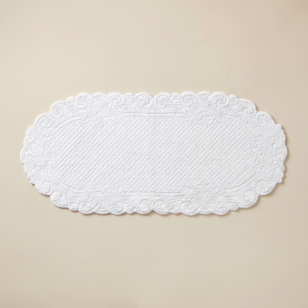 Runner centrotavola Carmen in Cotone Bianco 45x100cm