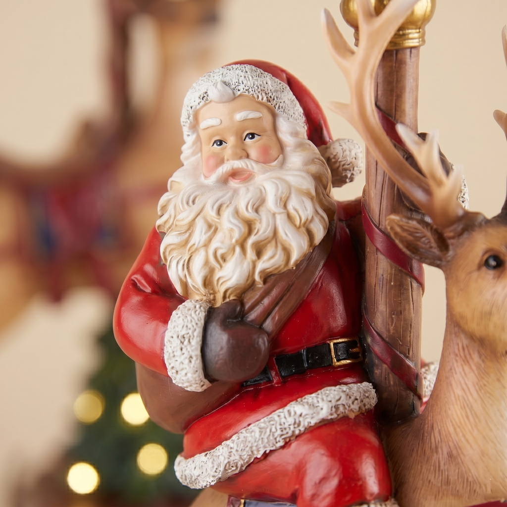 Babbo Natale con led Happy Santa renna