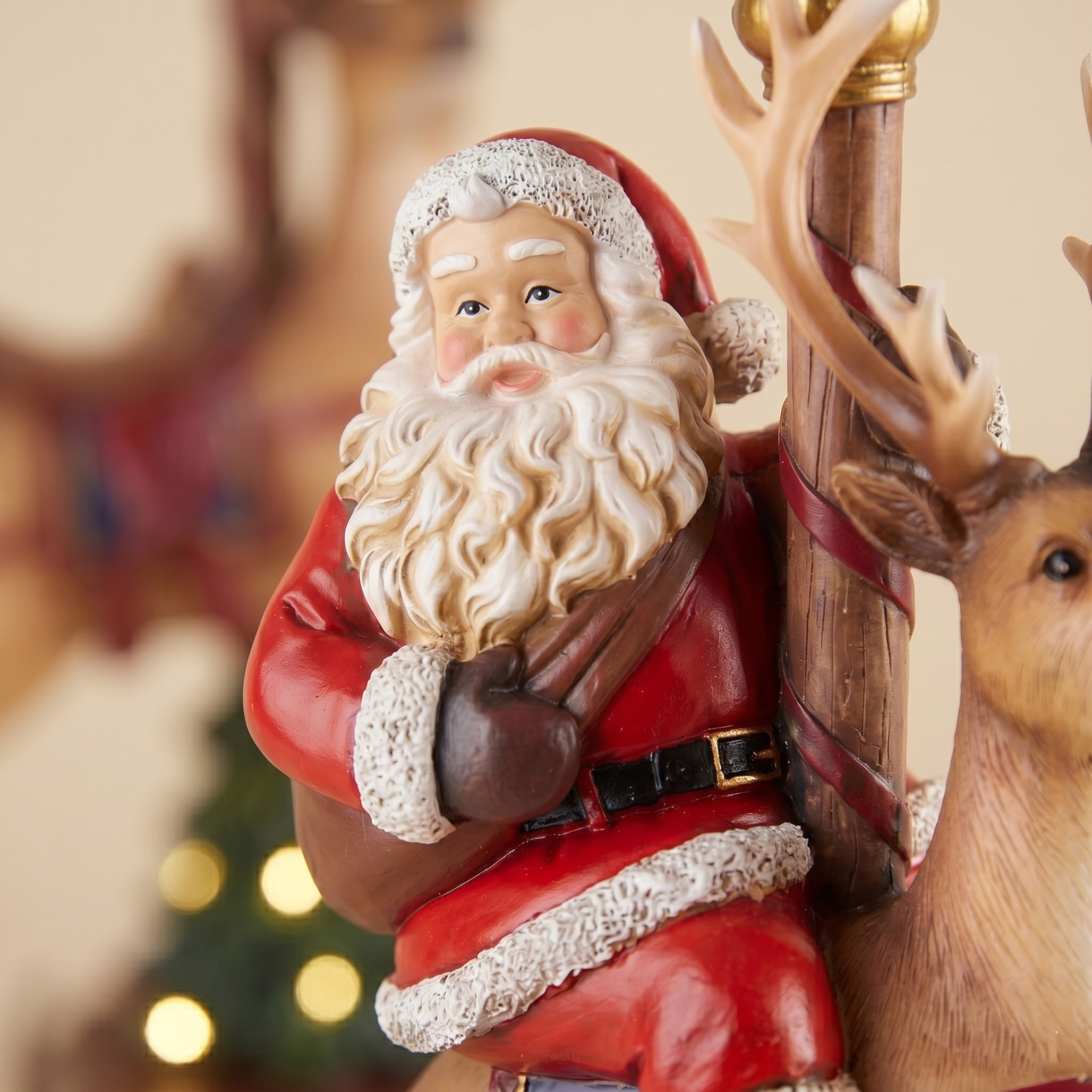 Babbo Natale con led Happy Santa renna
