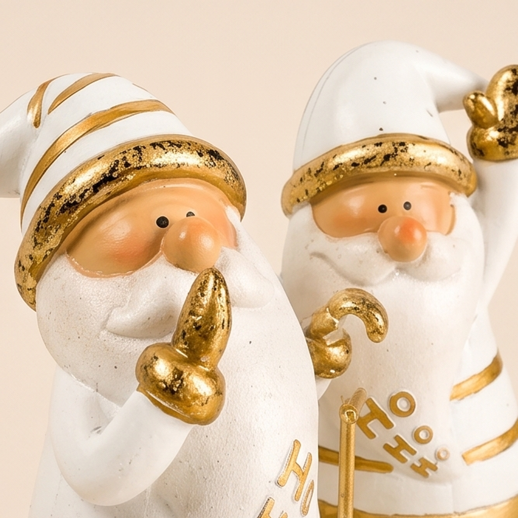 Babbo Natale in Bicicletta Oro/Bianco