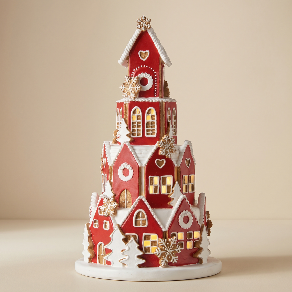 Villaggio Gingerbread con led