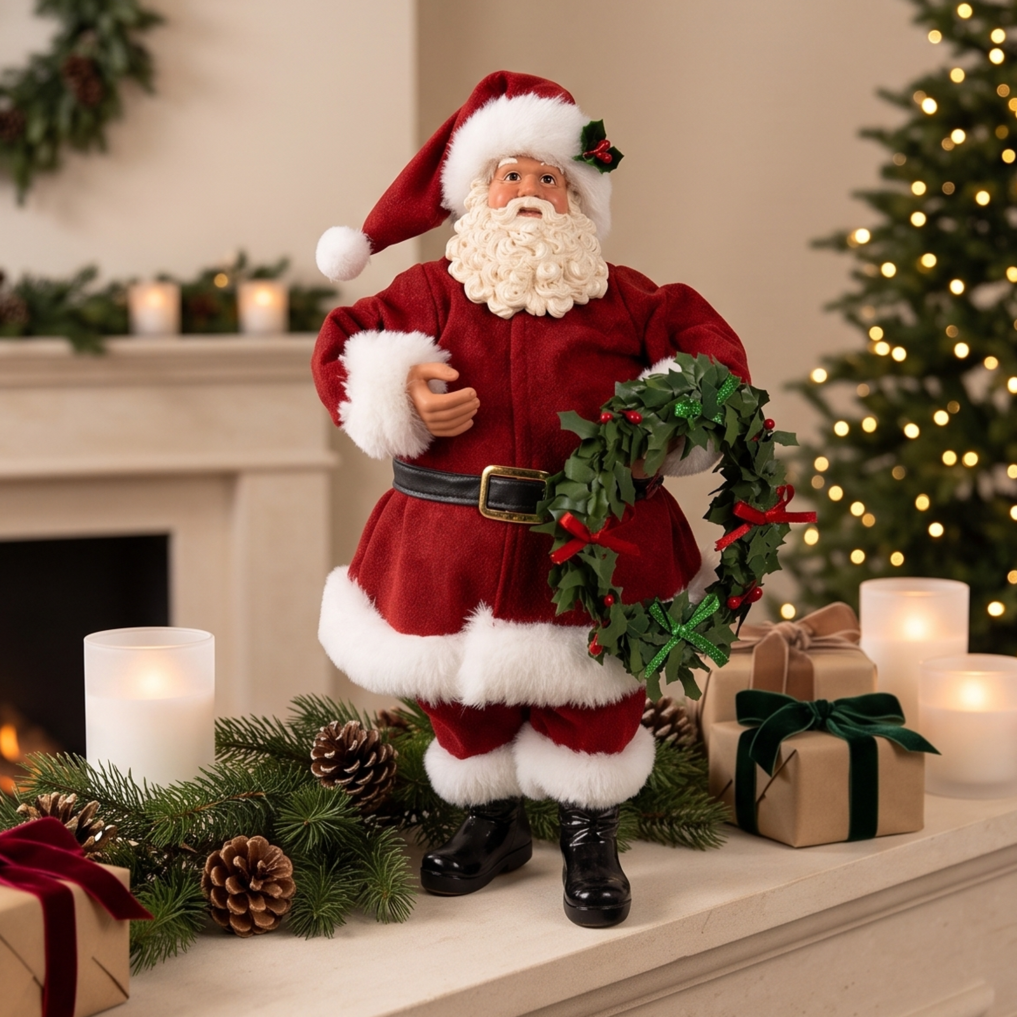 Babbo Natale con Ghirlanda