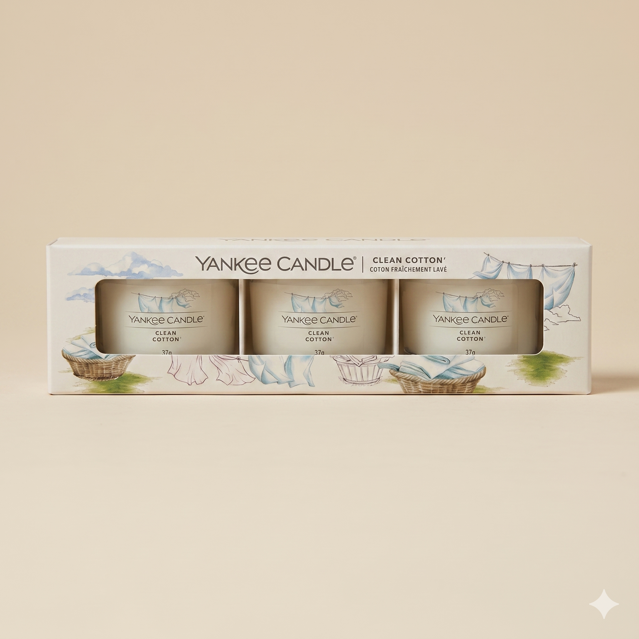 Yankee Candle set 3 mini candle Clean cotton