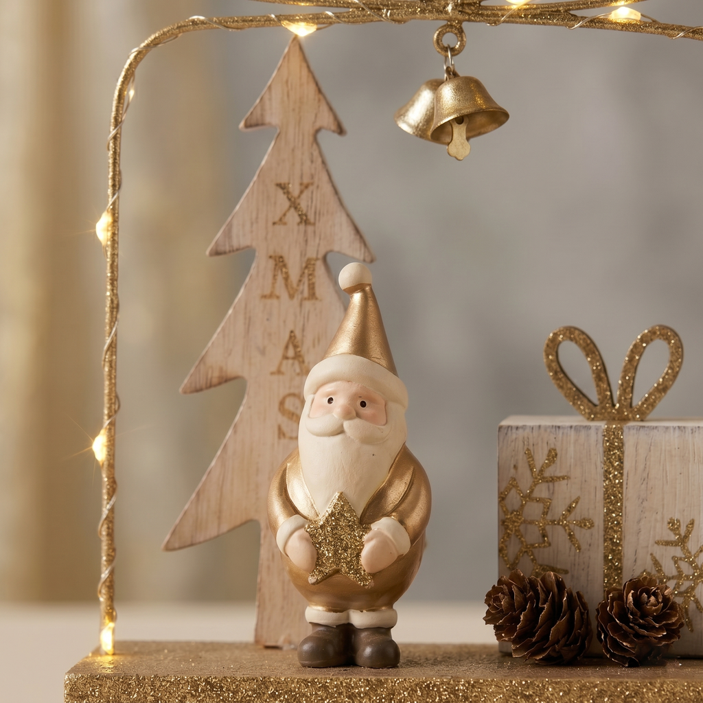 Decorazione led Fili di luce Babbo natale