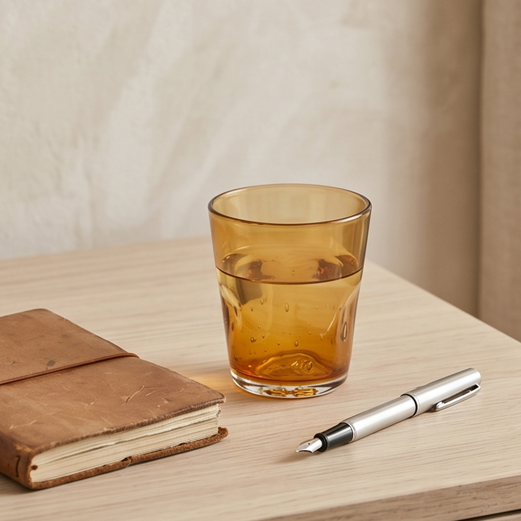 Bicchiere in vetro soffiato Memento Dune Glass Amber