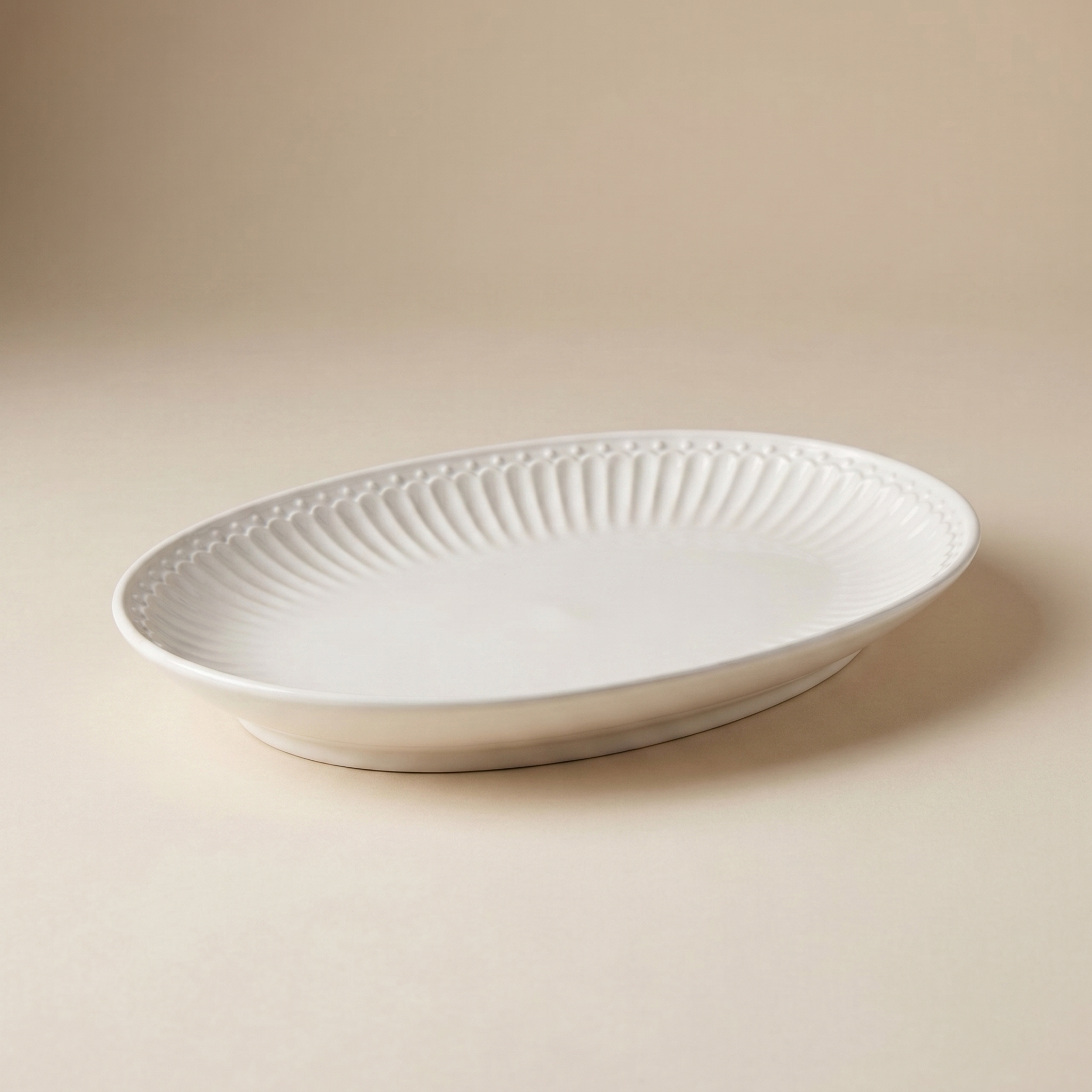 Piattino ovale Alice bianco