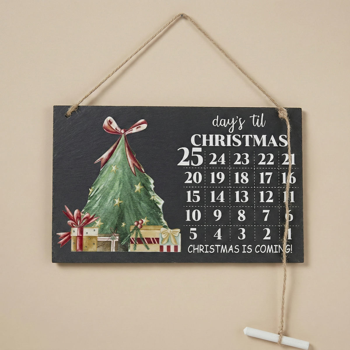 Calendario avvento lavagna Natale con Albero