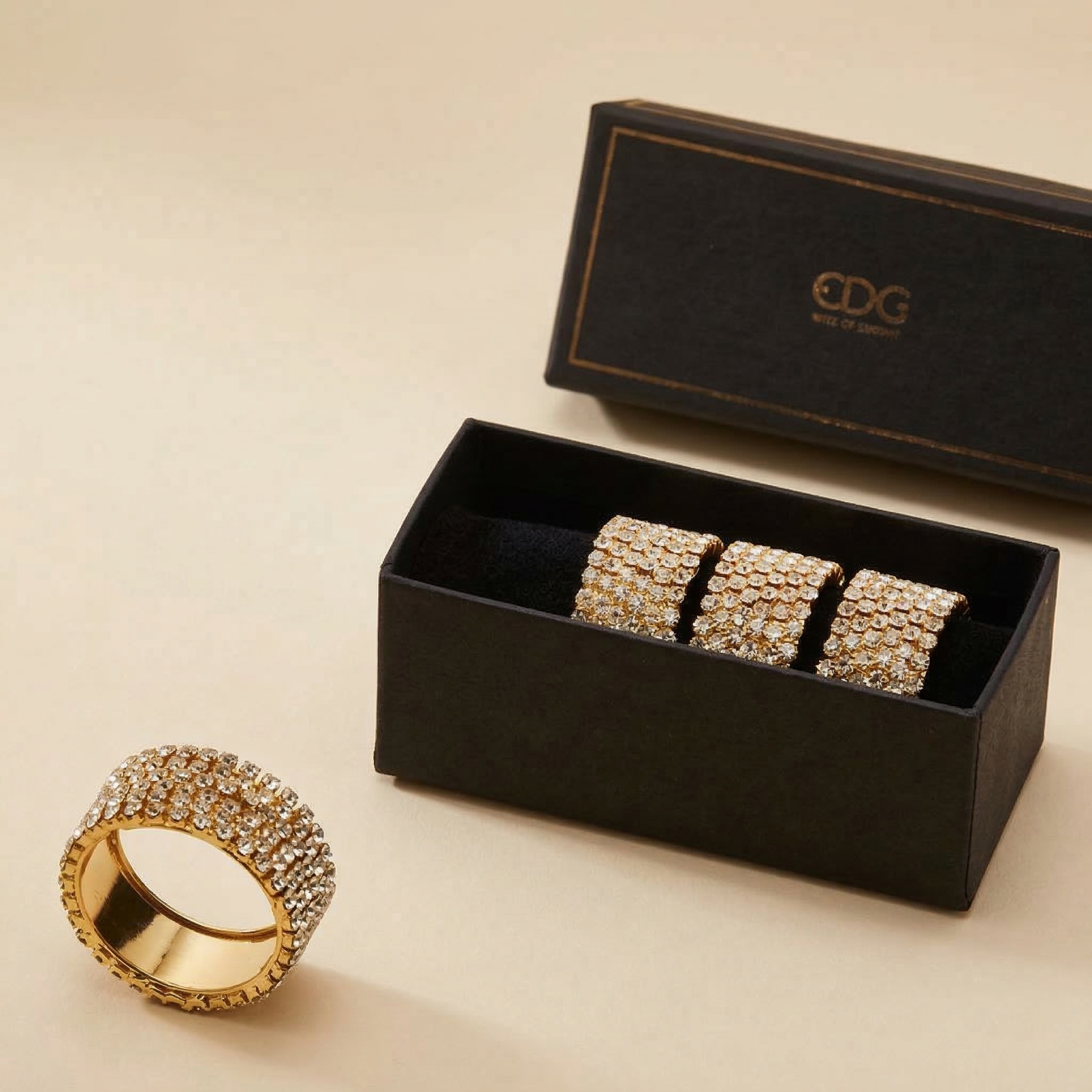 Set 4 portatovaglioli Diamond