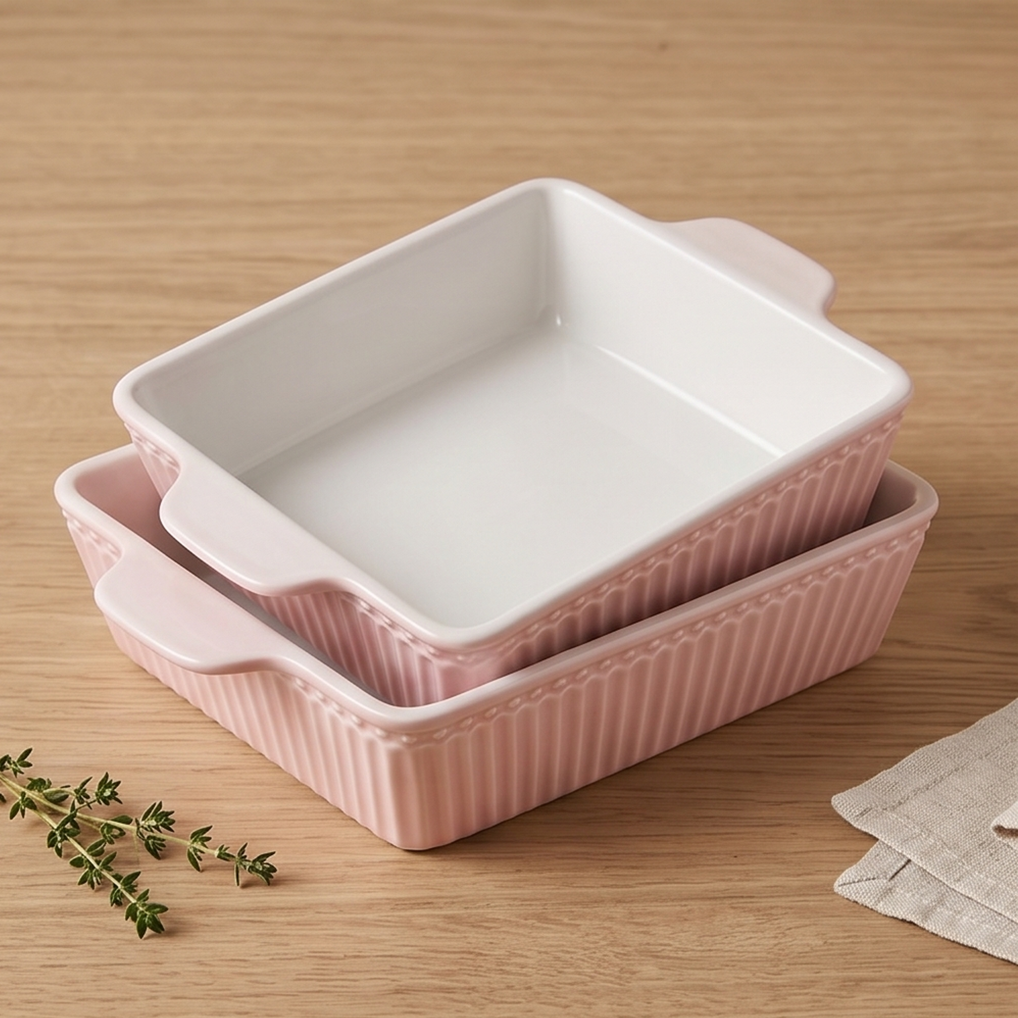 Set 2 pirofile forno Alice rosa small