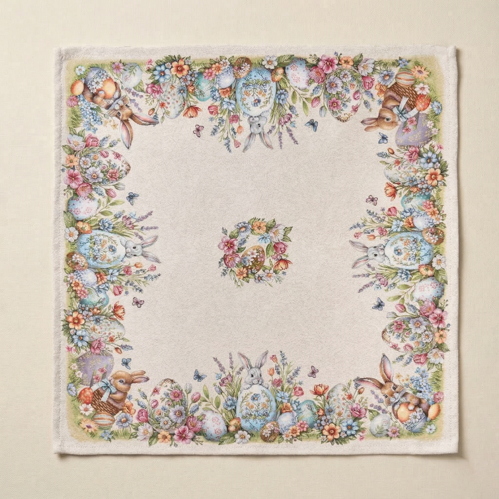 Tovaglia centrotavola Storie Fiorite 100x100cm