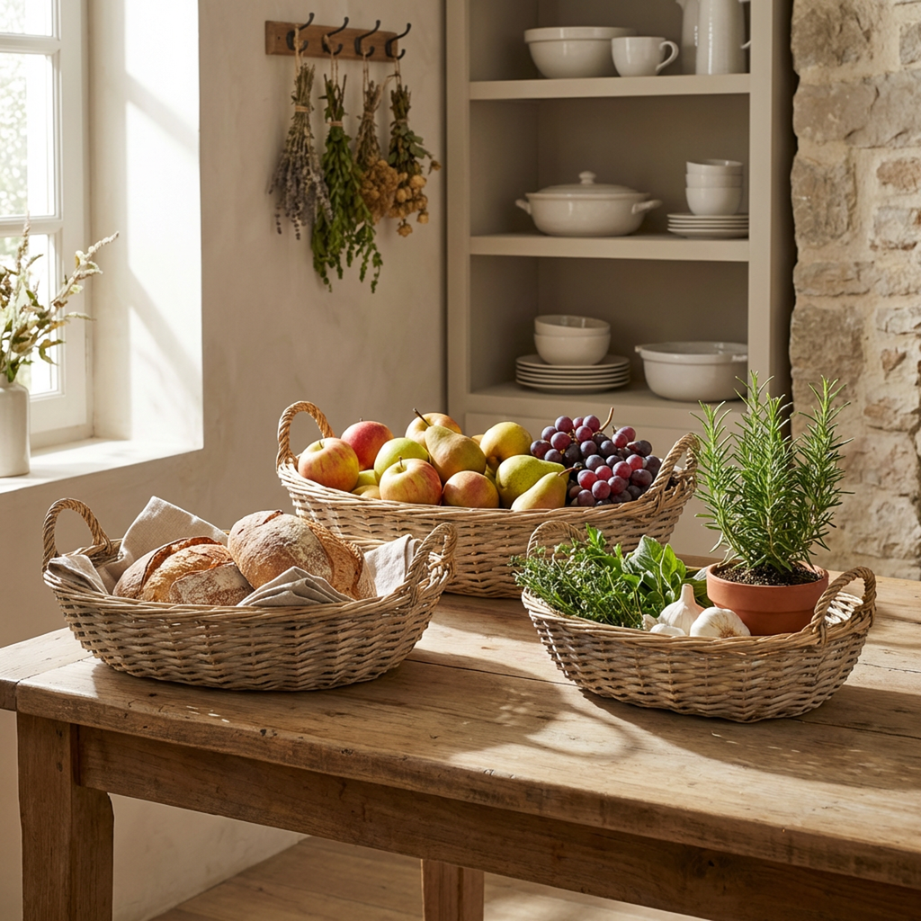 Cesto vimini con manici 52cm