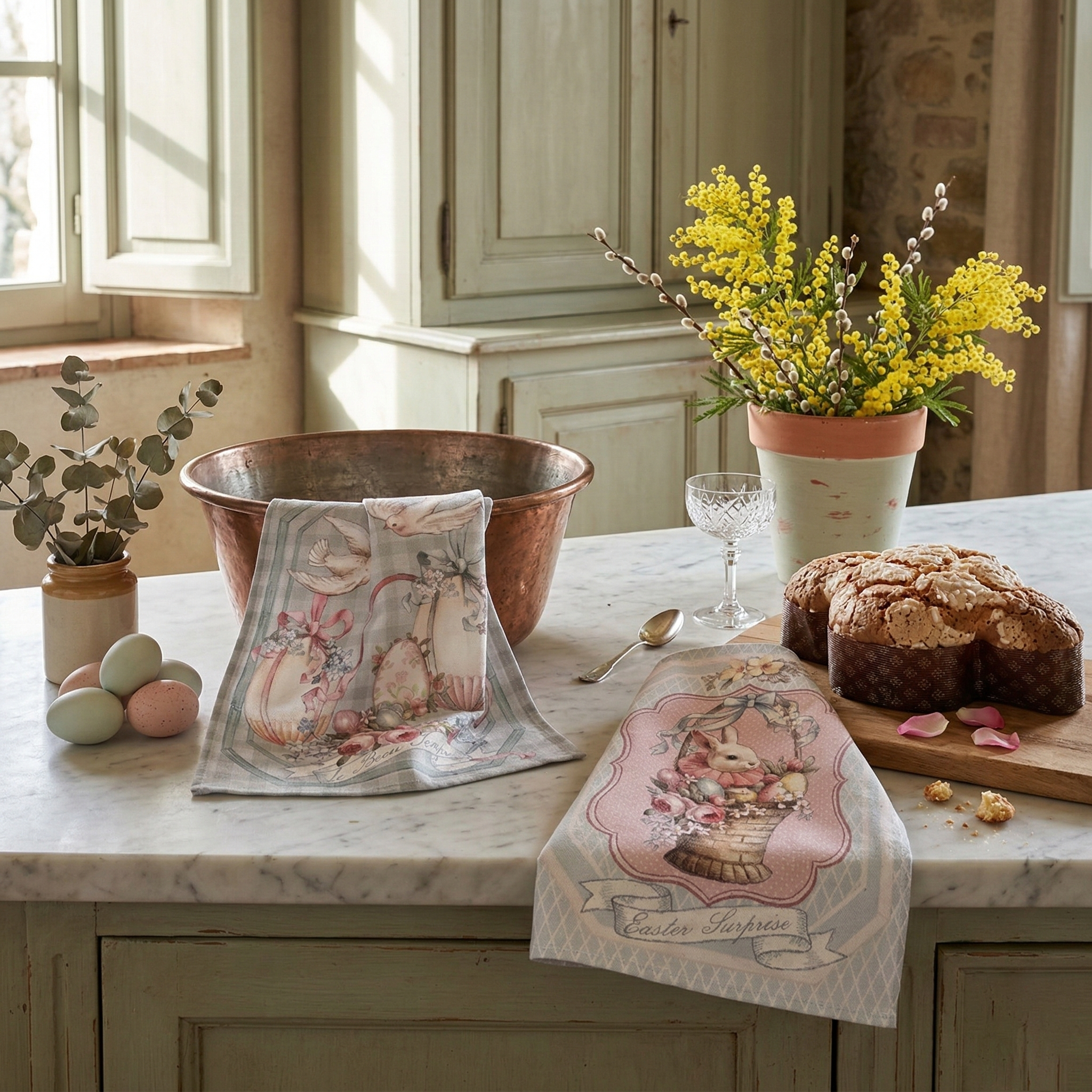 Set 2 canovacci collezione "Joyeuses Paques"