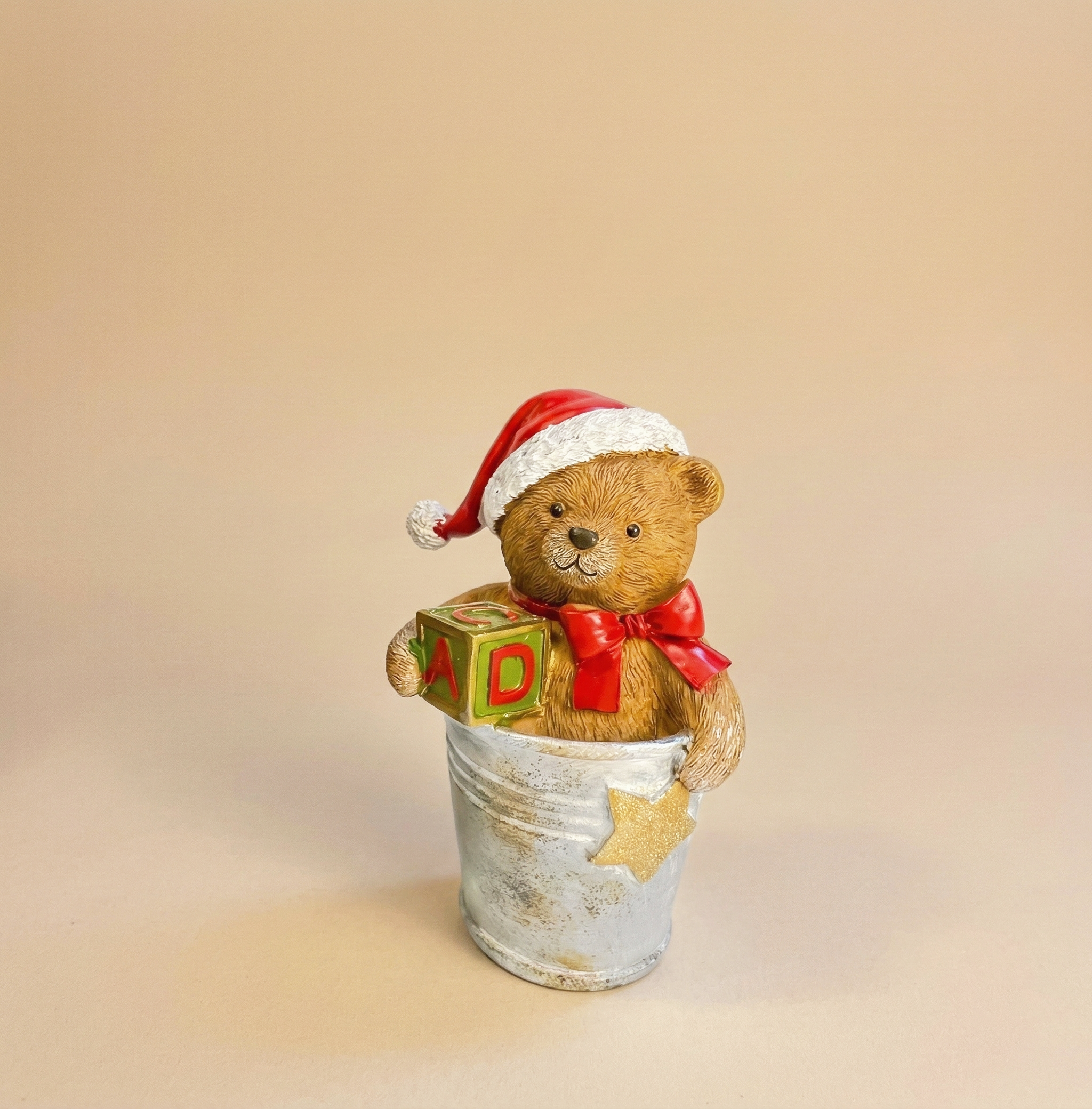 Orsetto e Babbo Natale secchiello