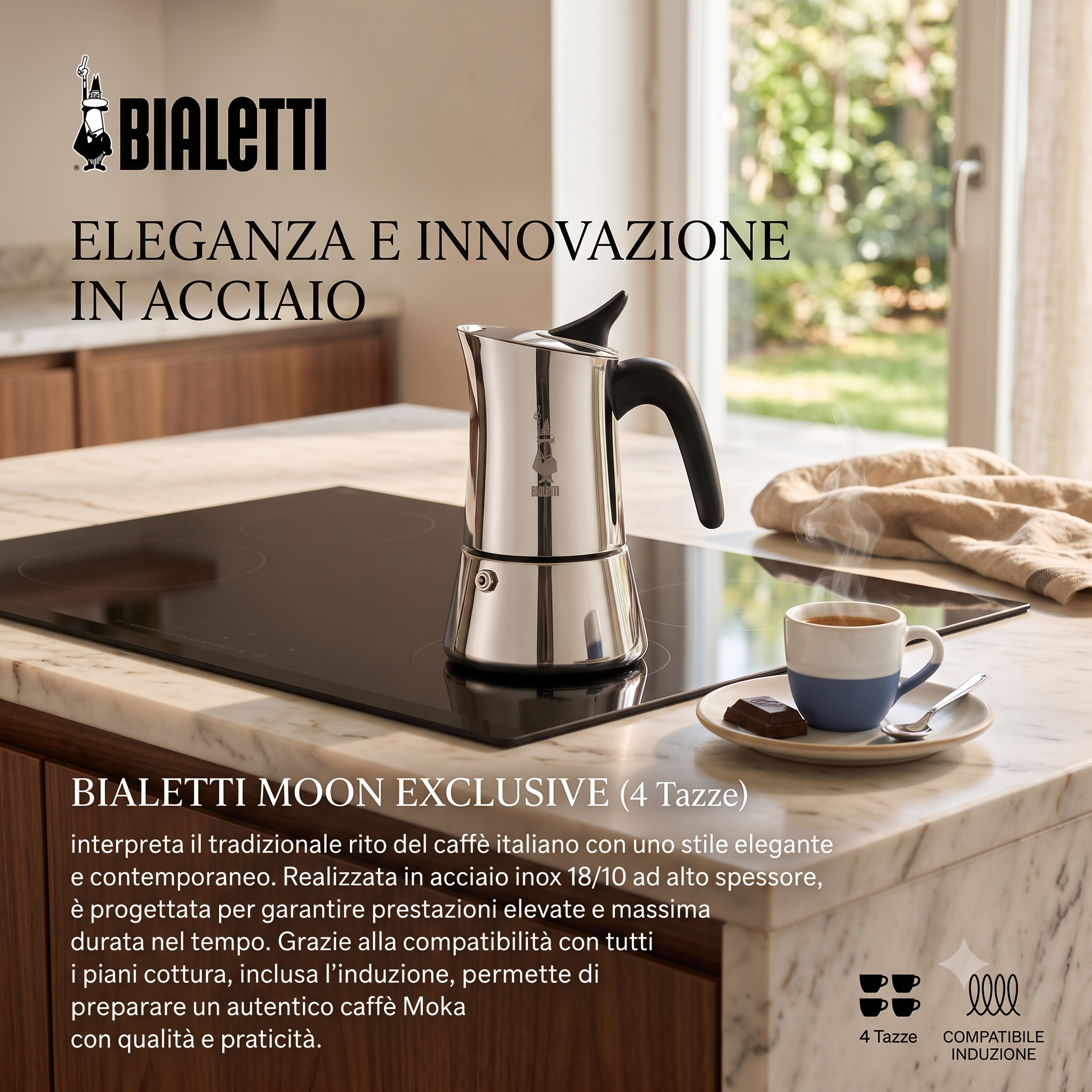 Caffettiera Moon Exclusive 4 Tazze Bialetti