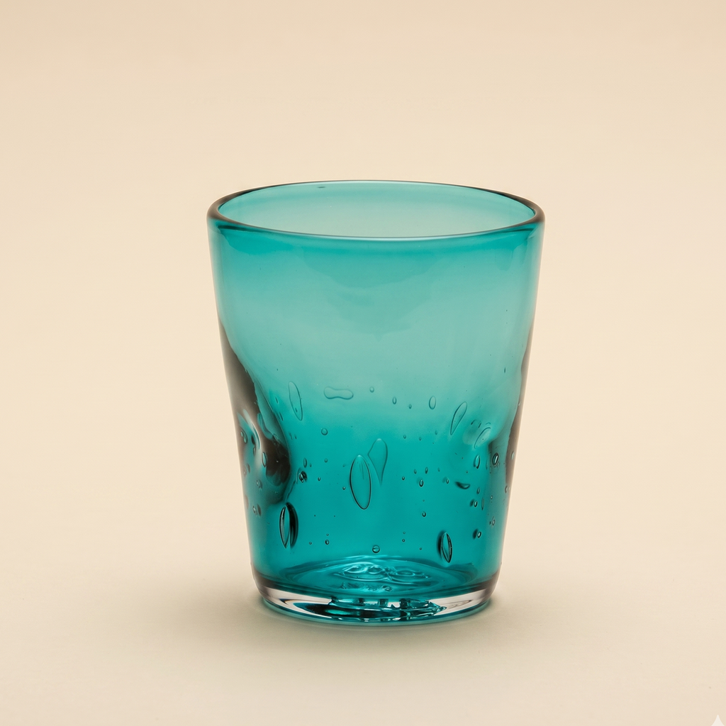 Bicchiere in vetro soffiato Memento Dune Glass Petrol