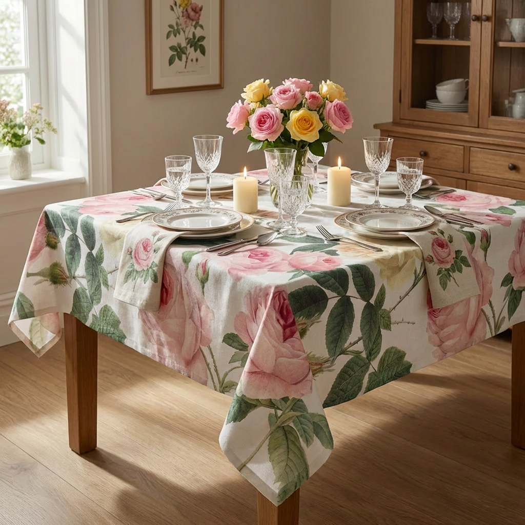 Tovaglia "Rose del Borgo" 150x220cm