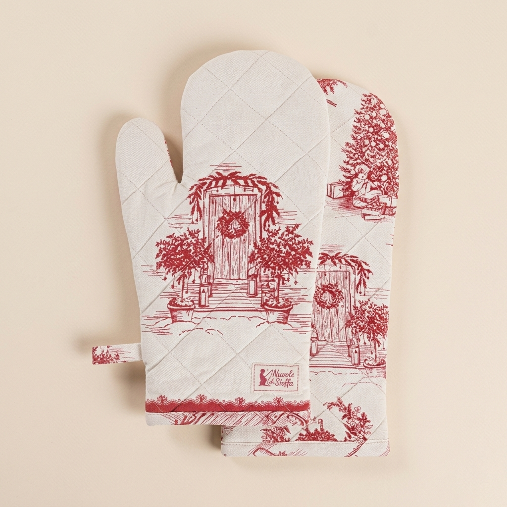 Guantone Toile de Noel Presine e guanti