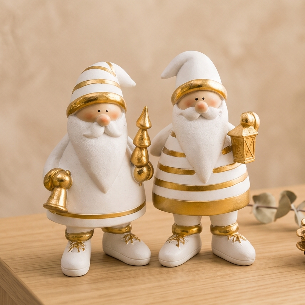 Babbo Natale Oro/Bianco