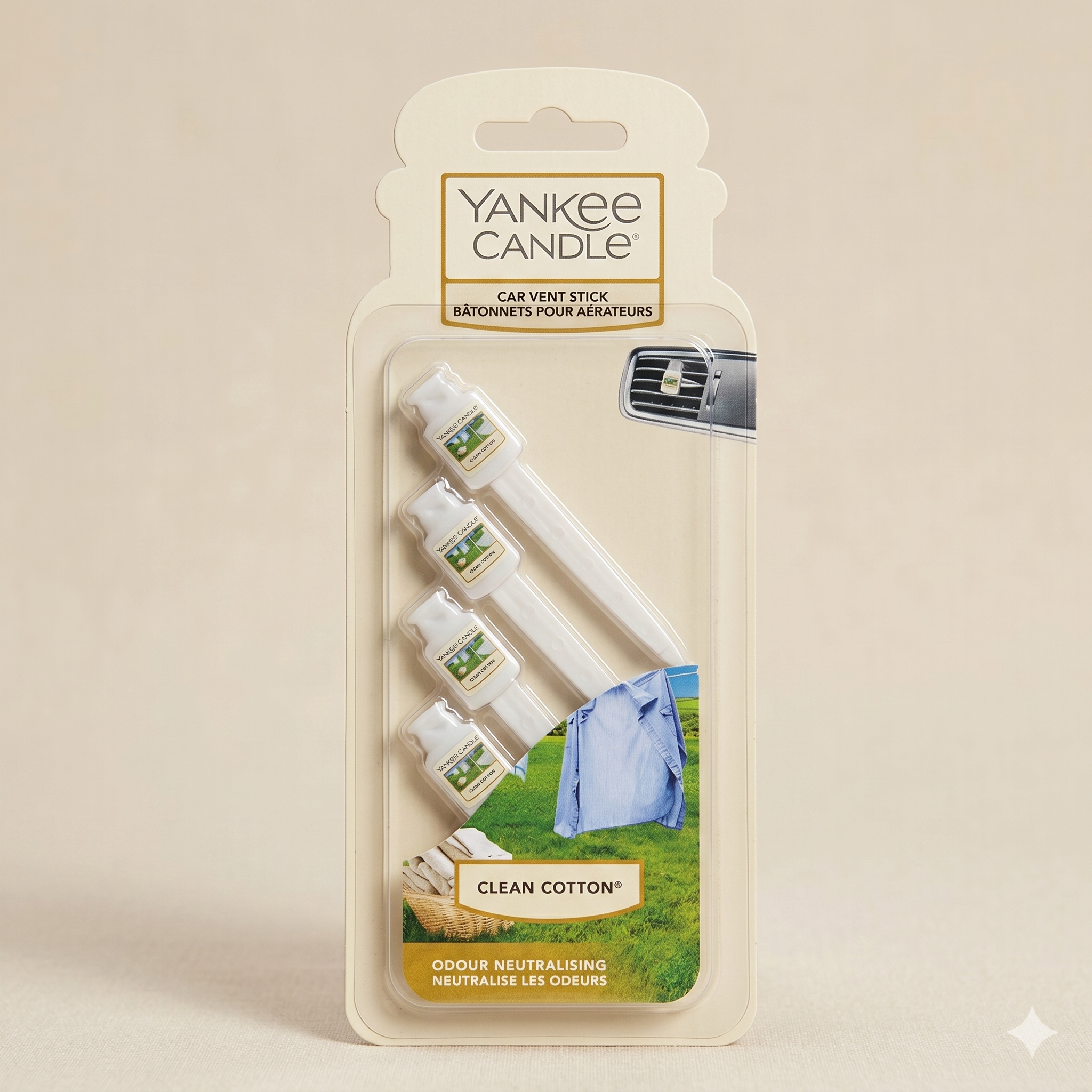 Yankee Candle stick per auto Clean Cotton