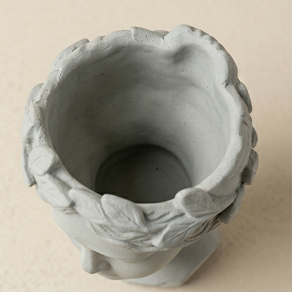 Vaso testa donna h.22 verde