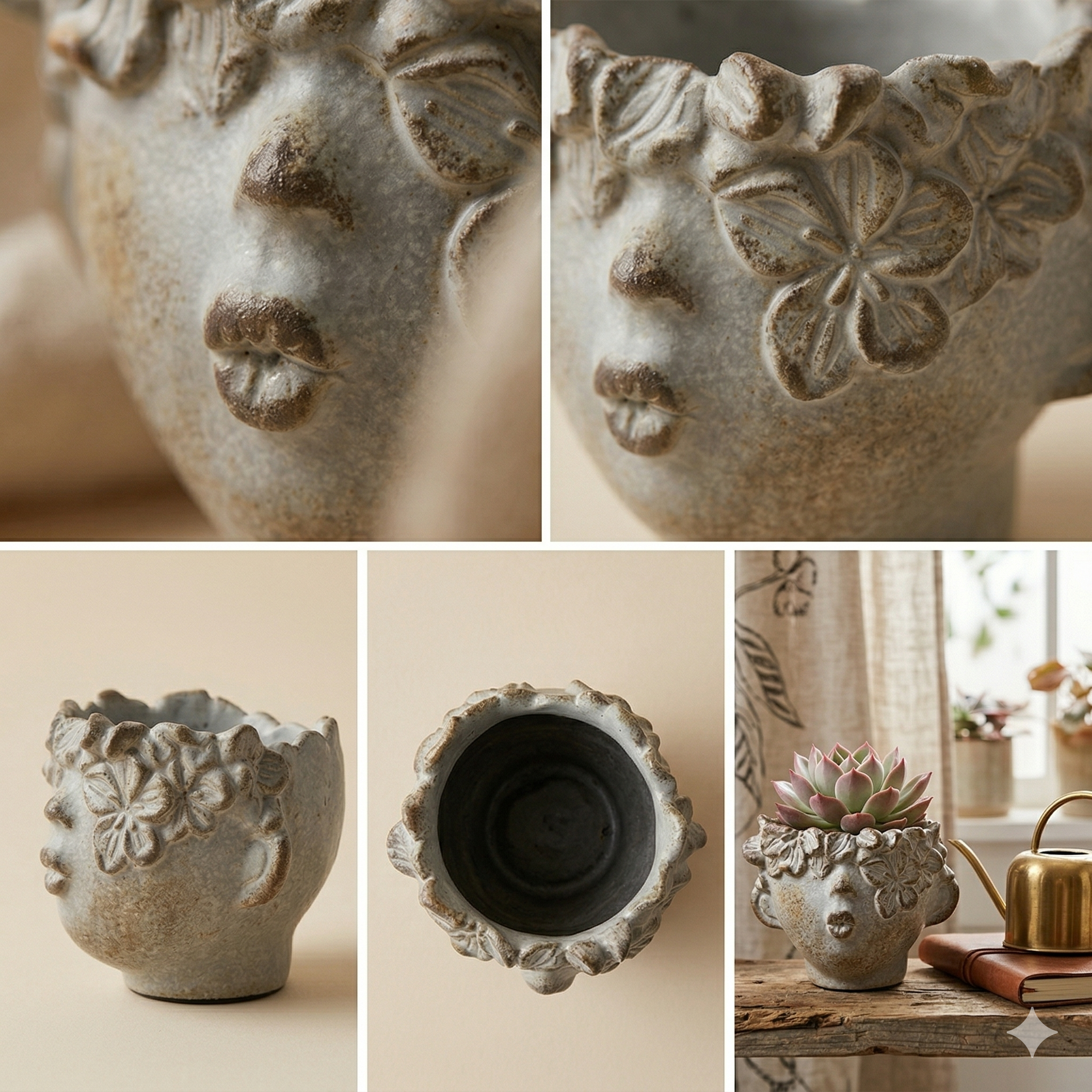 Vaso cemento fiori h.10
