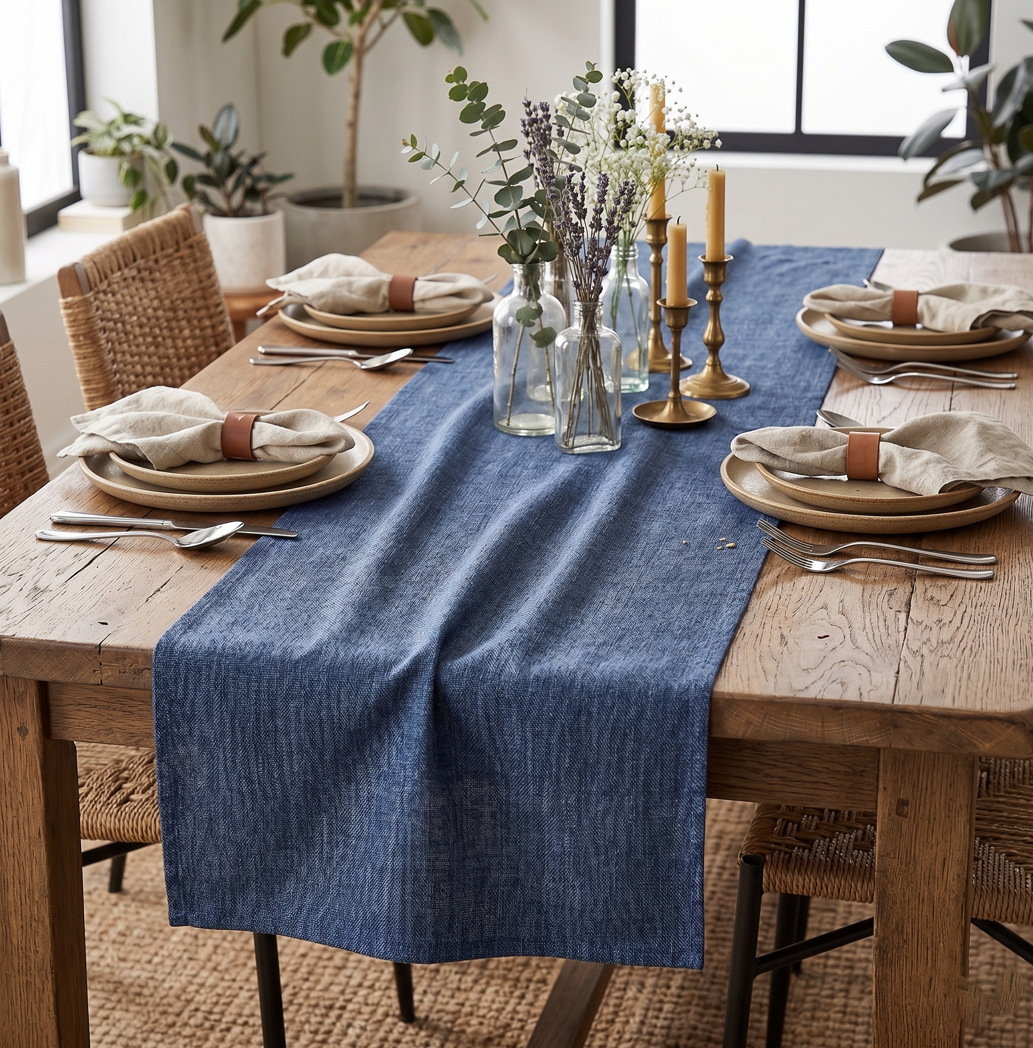 Runner lino Ocean Blue