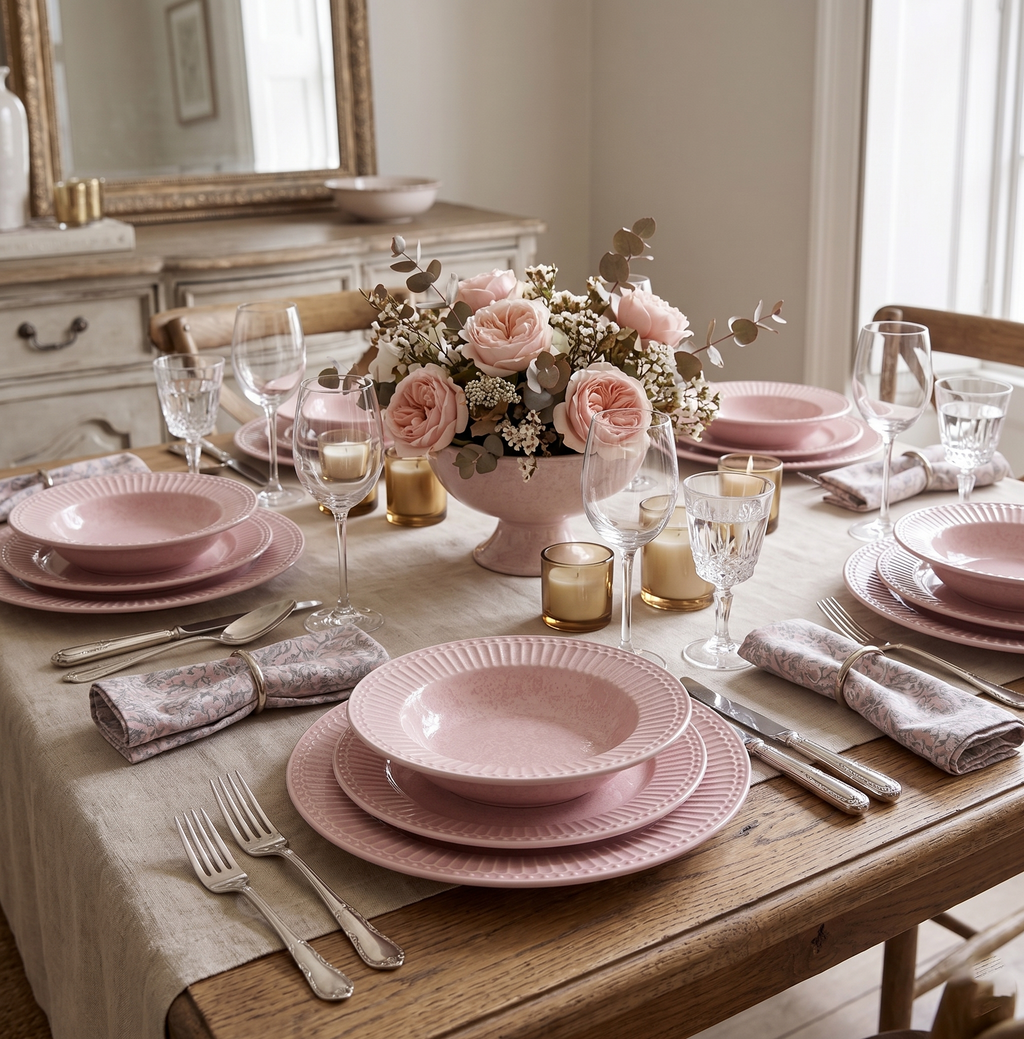Set 6 piatti Alice vintage rose