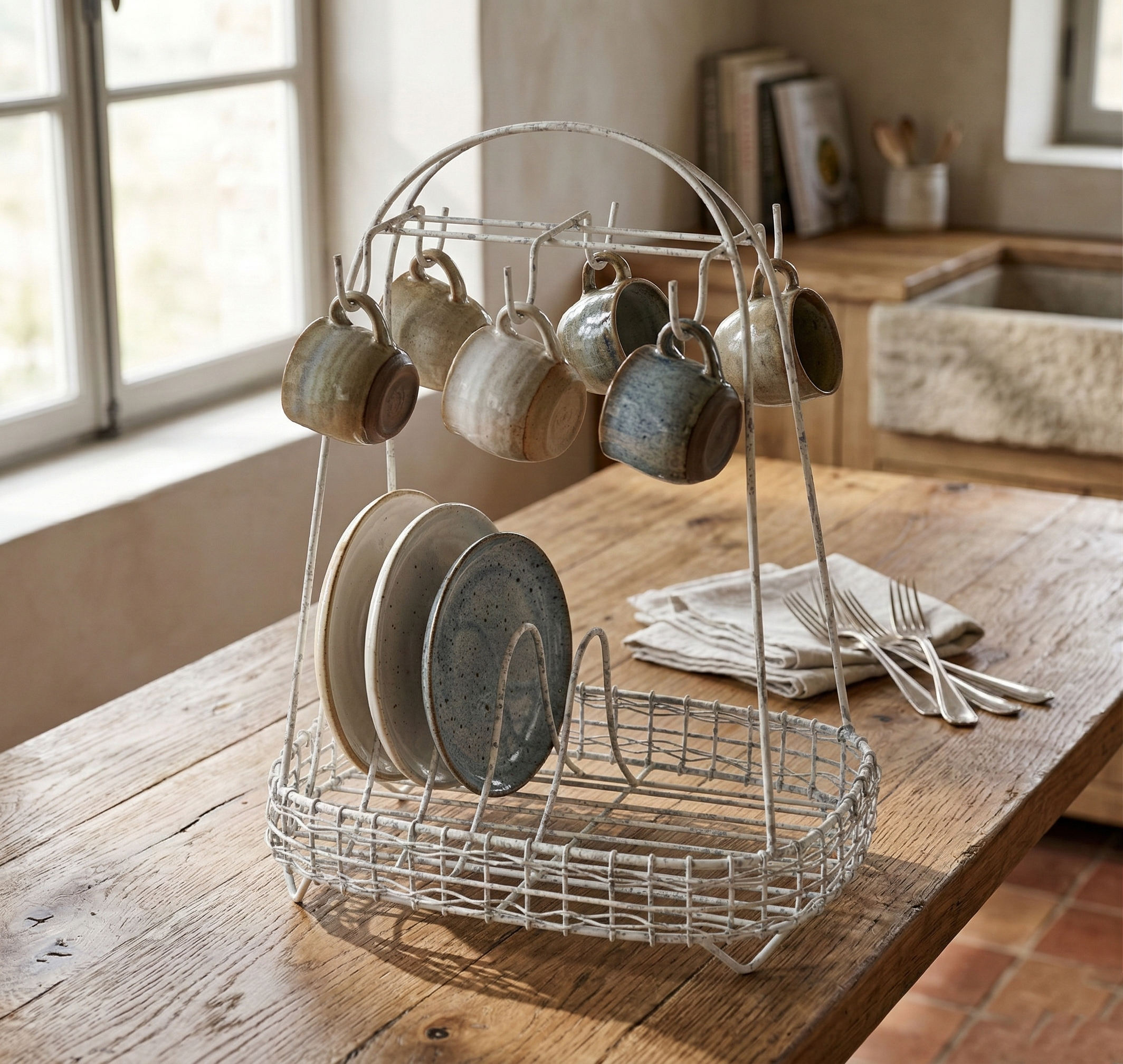 Porta tazze e piatti metallo