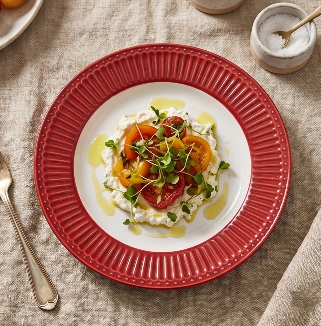 Set 2 piatti piani Alice rossi