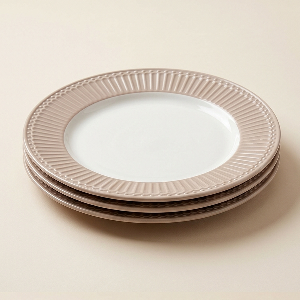 Set 2 piatti piani Alice creamy