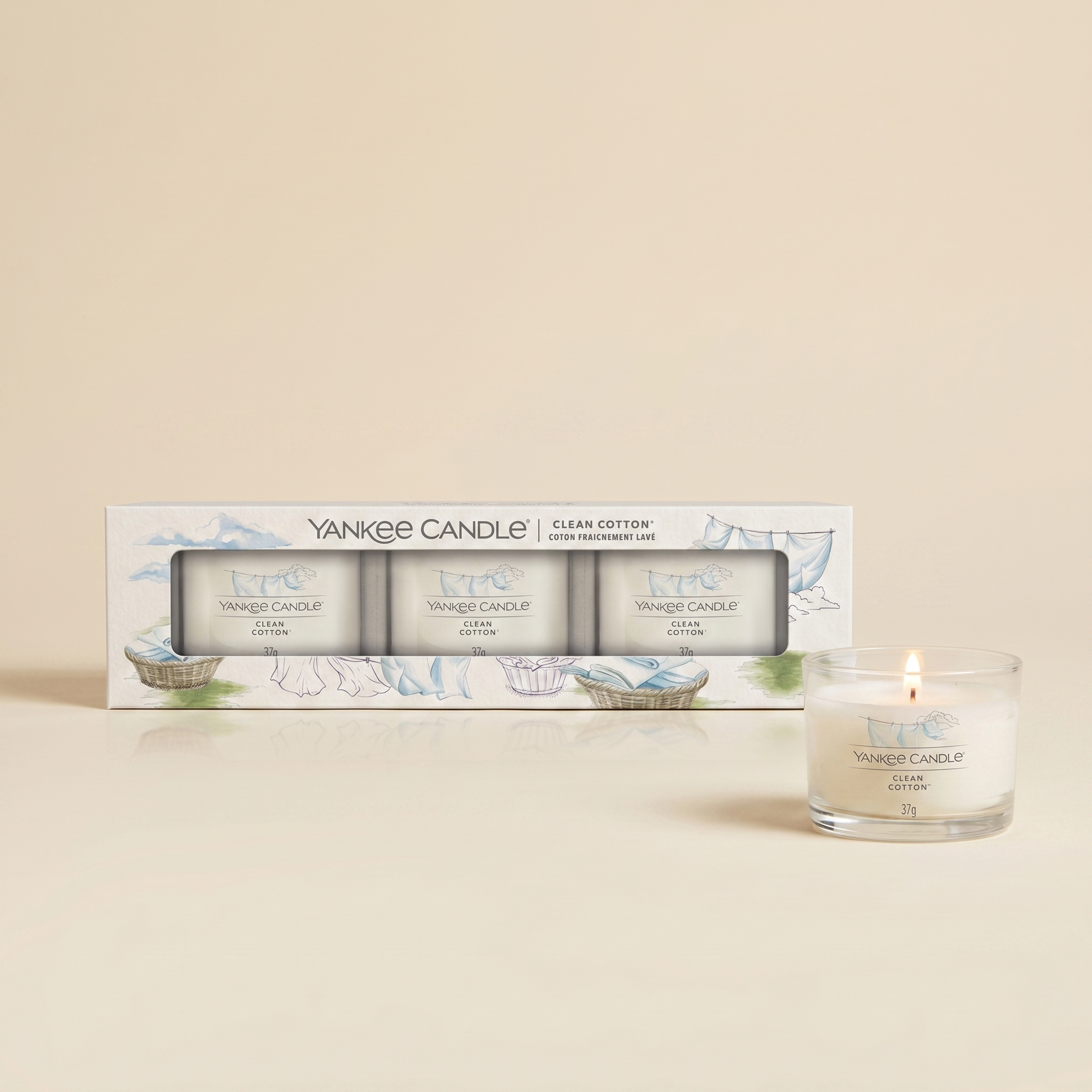 Yankee Candle set 3 mini candle Clean cotton