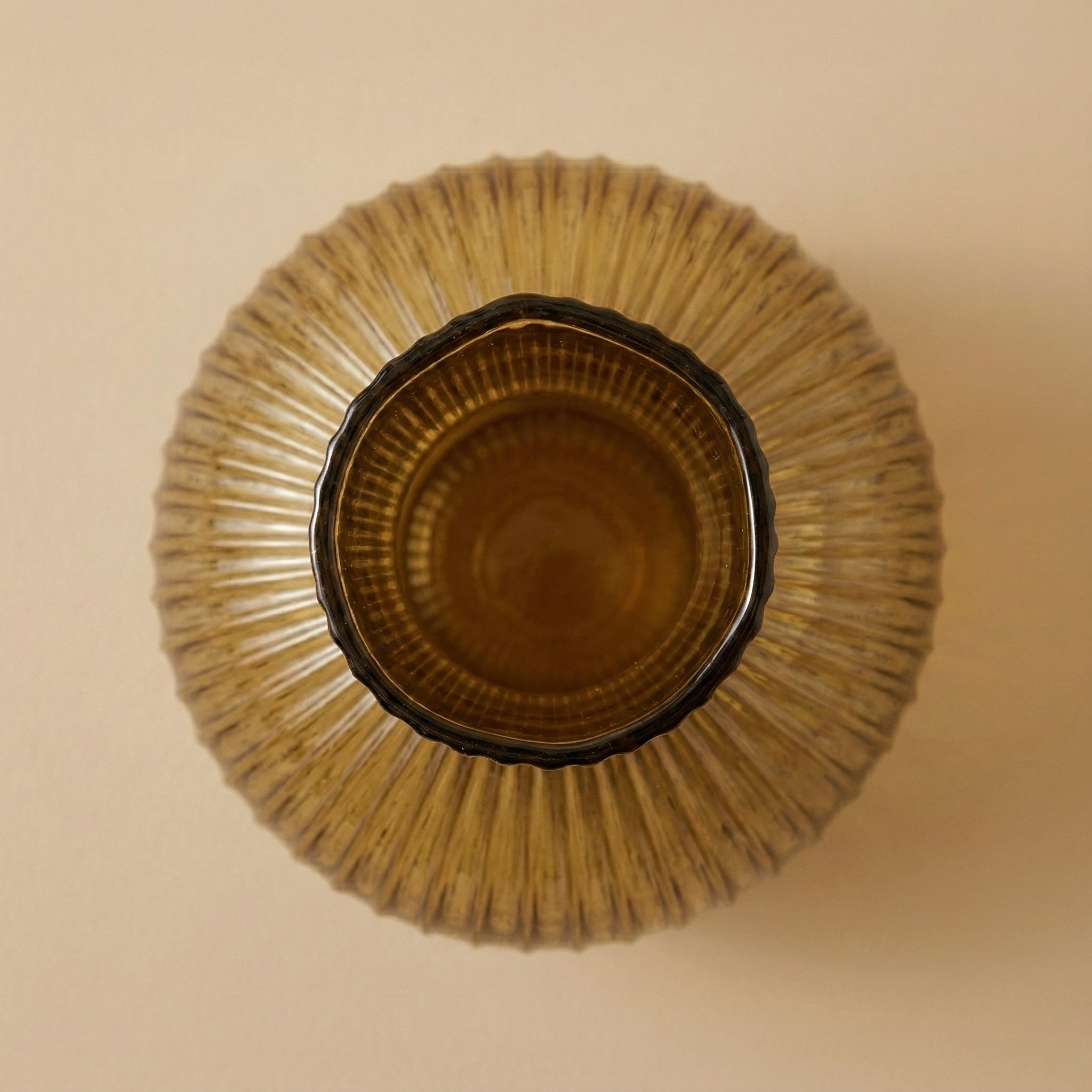 Vaso ampolla rigato ambra h.35