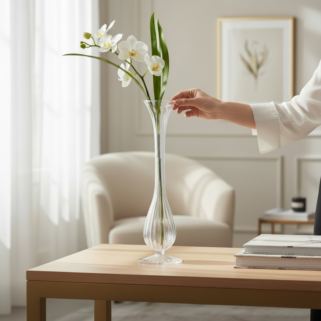 Vaso monofiore righe