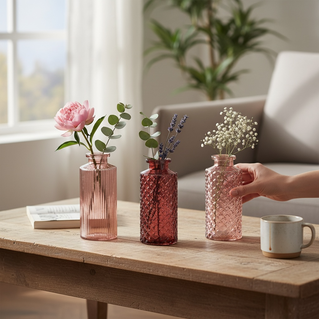 Set 4 vasetti vetro Vaso vetro