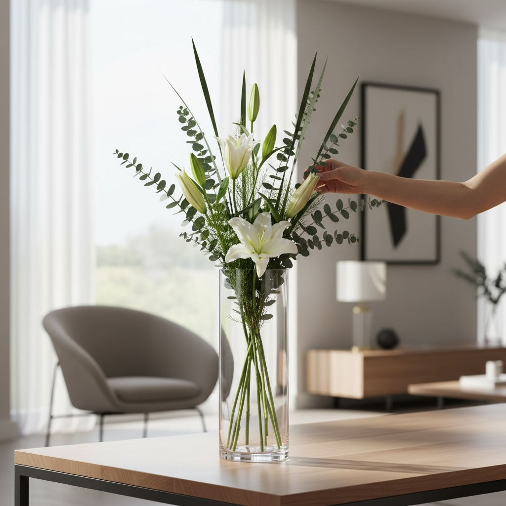 Vaso cilindrico in vetro h.50cm Vaso vetro