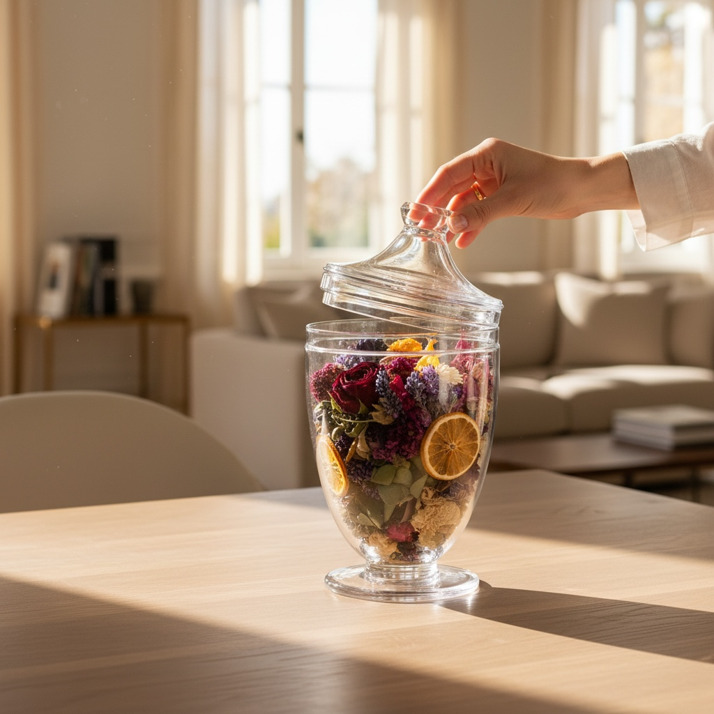 Coppa alzata con coperchio Contenitori vetro