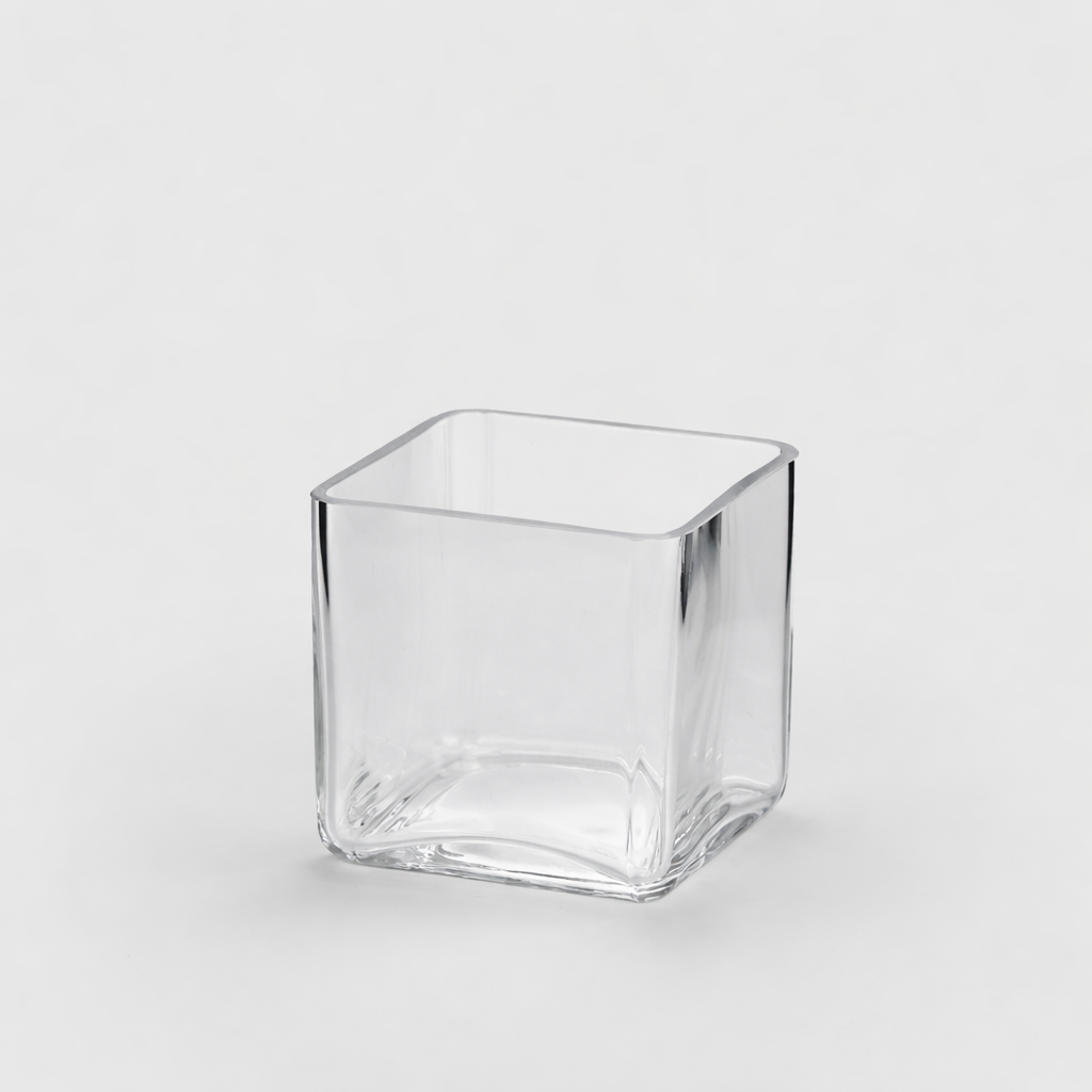 Vaso cubo vetro h.10 Vaso vetro