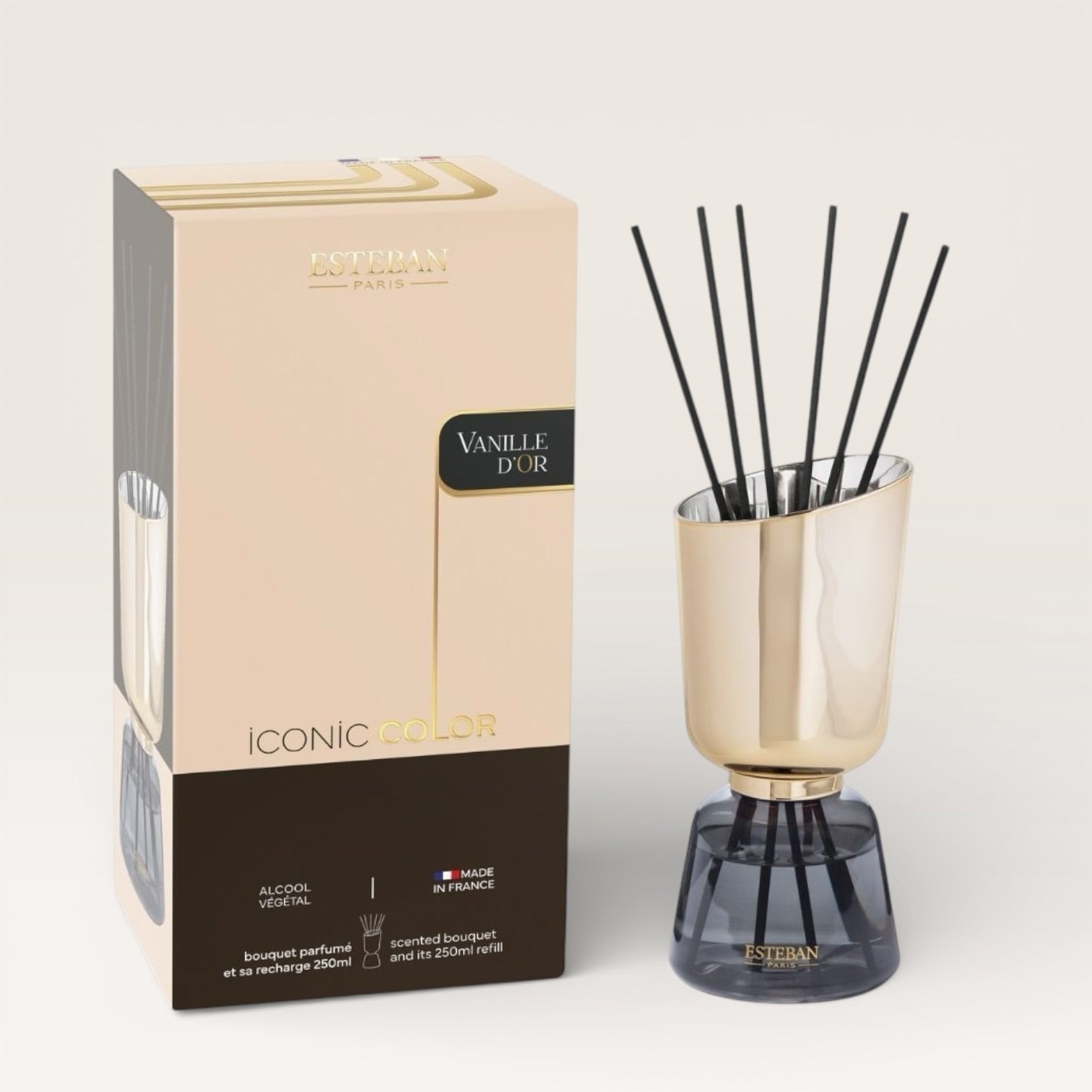 Bouquet profumato ricaricabile ’Iconic Color’ 250ml Vanille d’or Diffusore ambiente