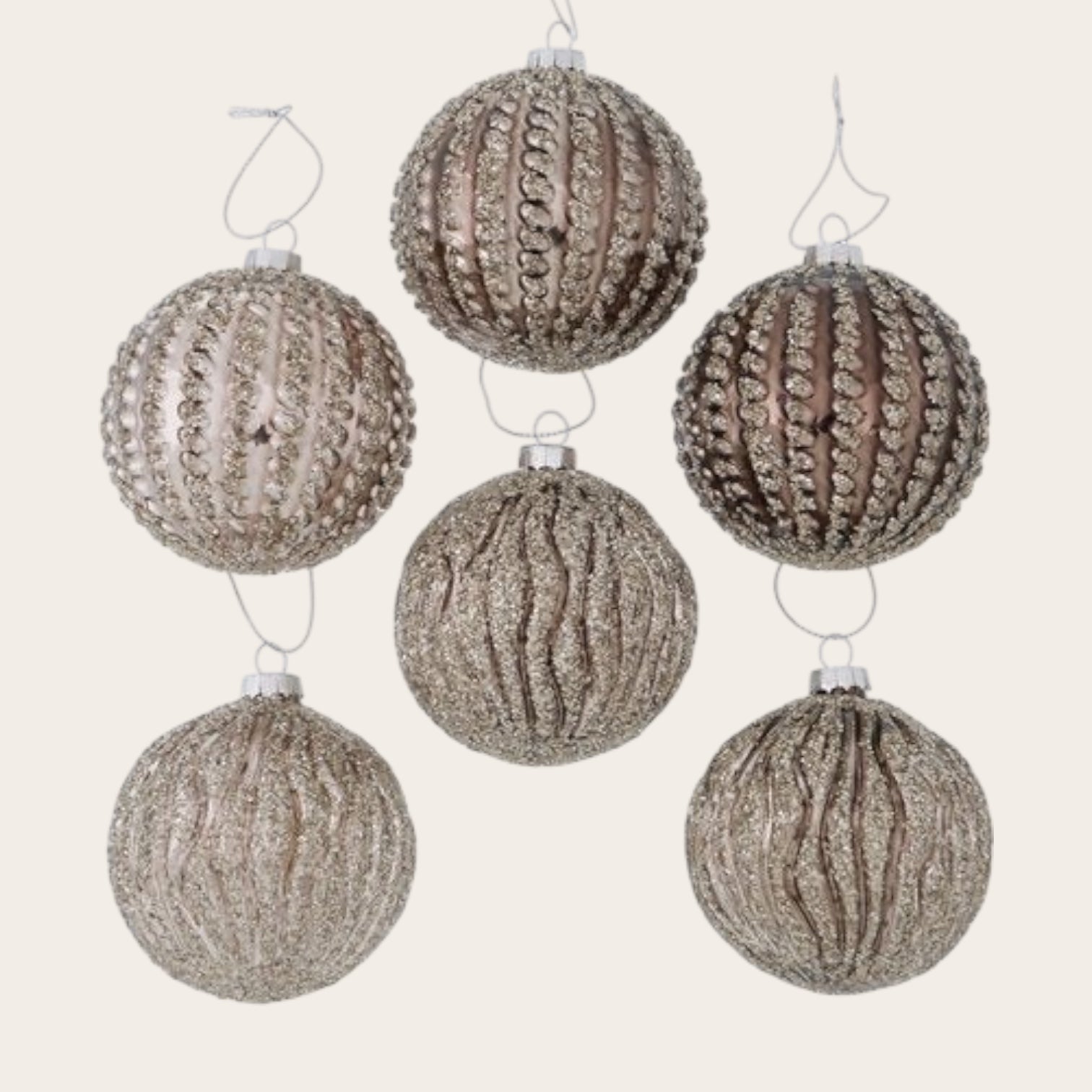 Set 6 sfere Feivel Addobbi Natale