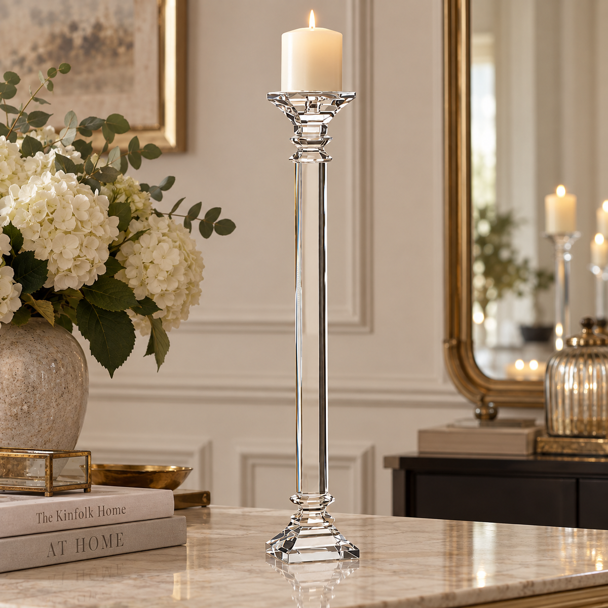 Portacandela Crystal Colonna Prestige in Cristallo H65 cm - EDG