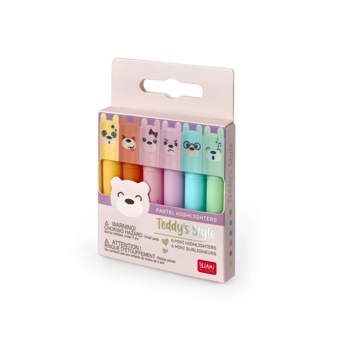 Mini Evidenziatori Pastello Teddy's Style Legami