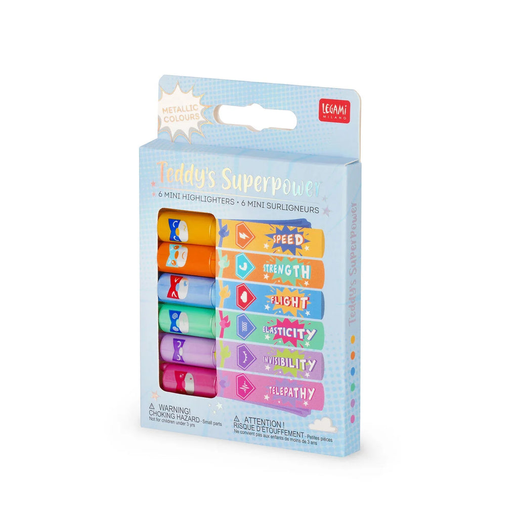 Set di 6 Mini Evidenziatori - Legami Teddy's Superpower