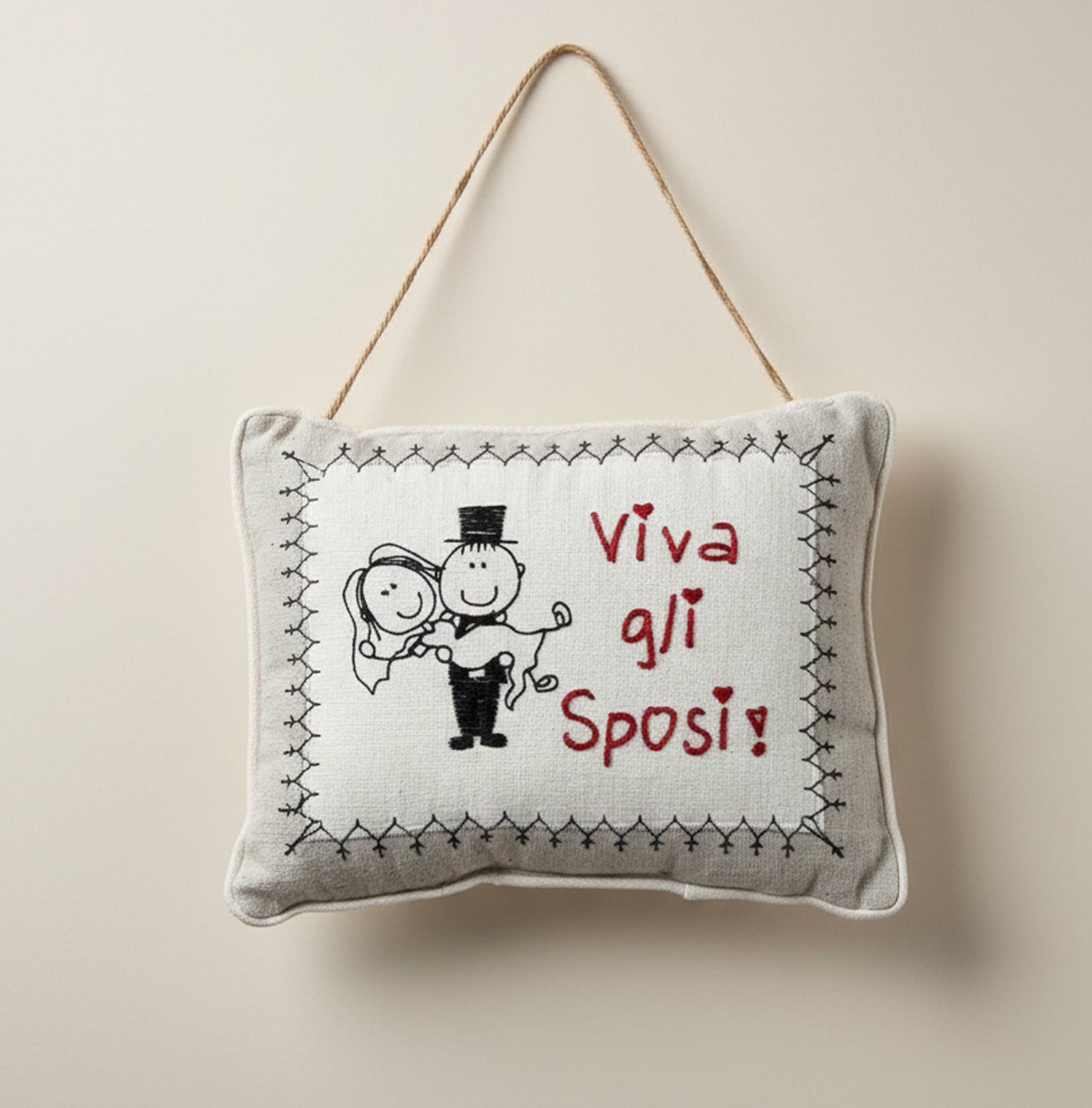 Cuscino Decorativo “Viva gli sposi” da Appendere Idee regalo