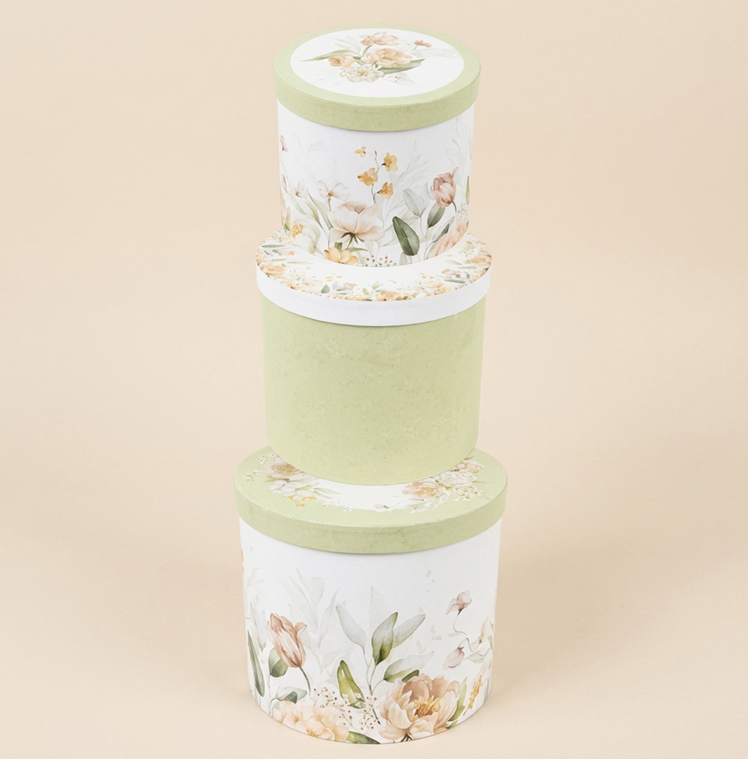 Set 3 scatole tonde Flower Garden Scatola