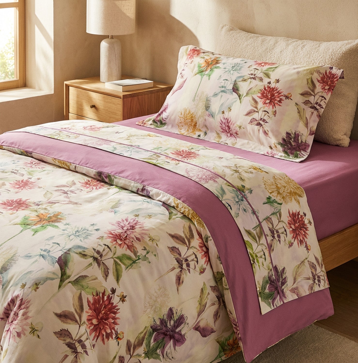 Completo lenzuola matrimoniale "Destiny blush"