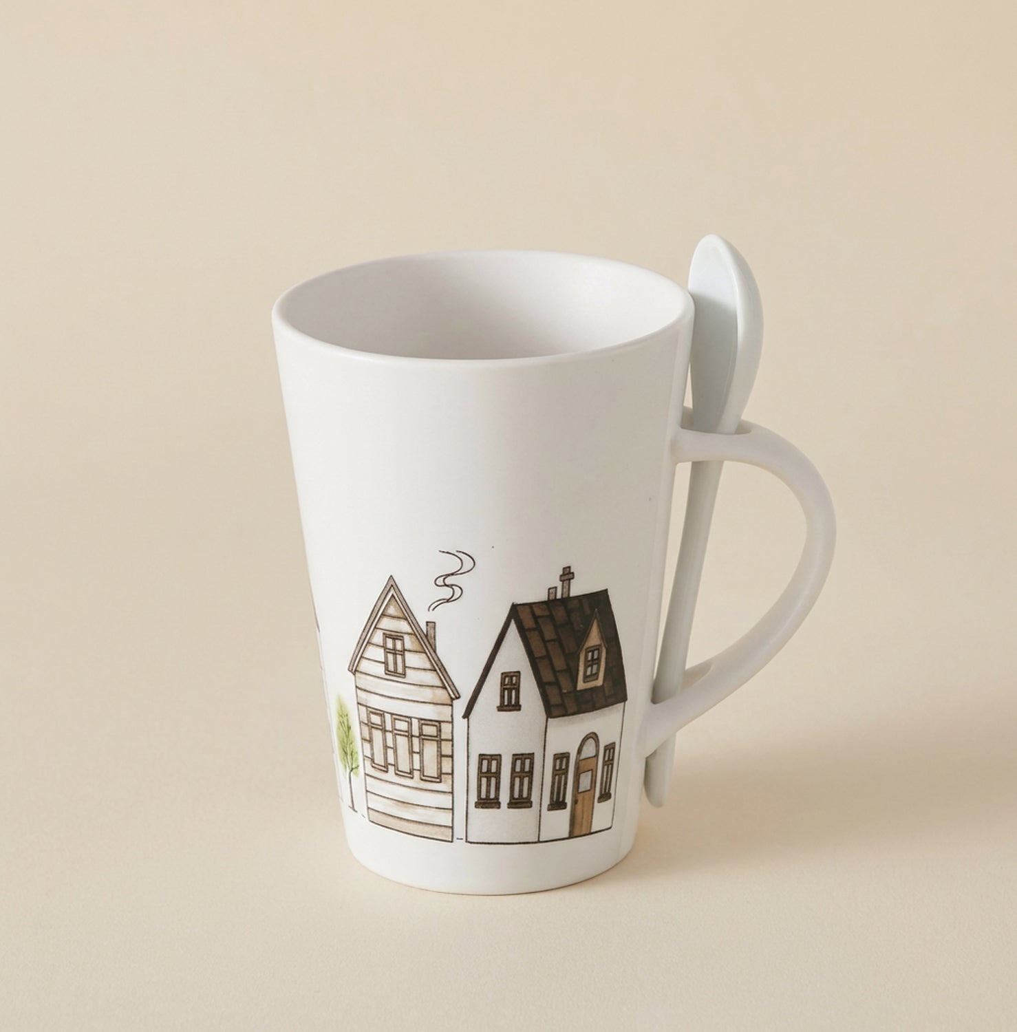 Tazza casette con cucchiaino