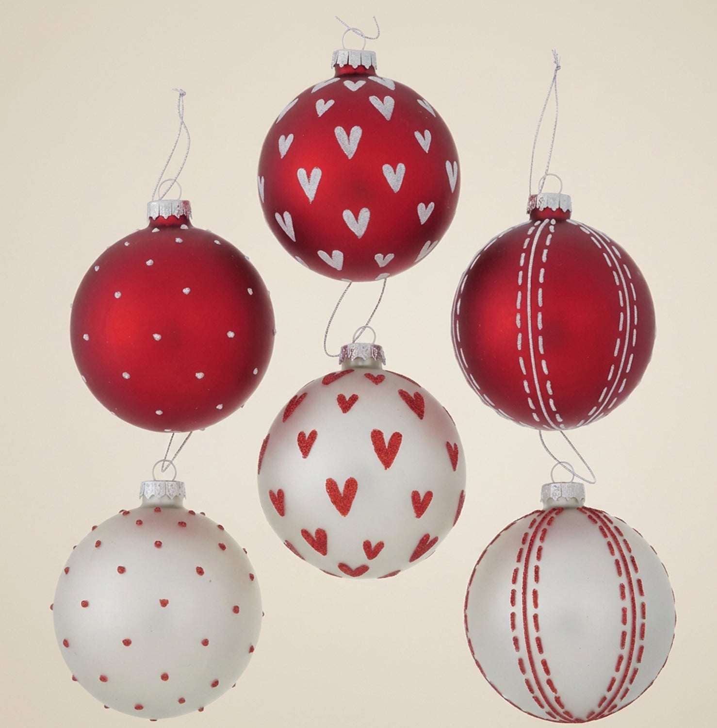 Set 6 sfere Herzilein Addobbi Natale
