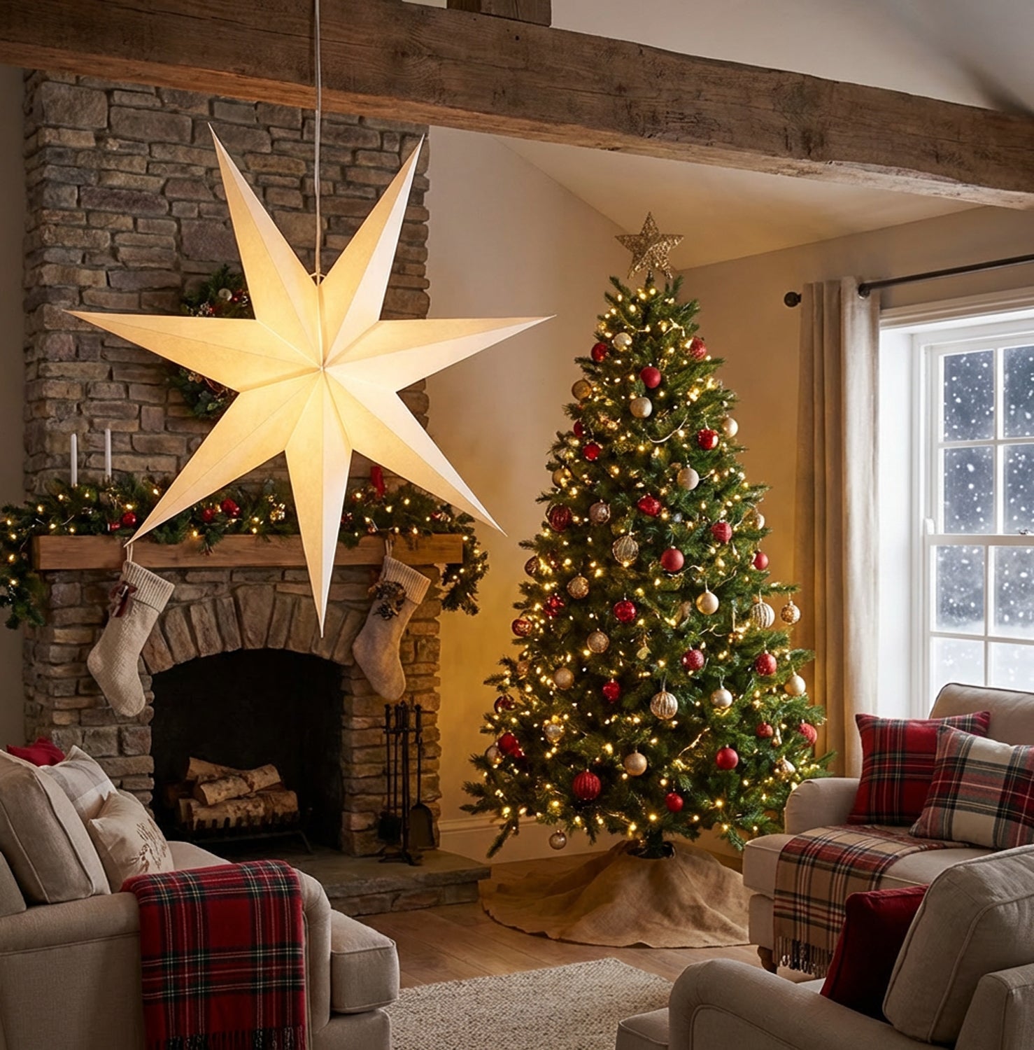 Stella di carta Decoro Natale