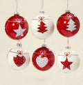 Set 6 sfere stella cuore albero Addobbi Natale