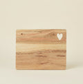 Tagliere in acacia con cuori 15x20 Tagliere